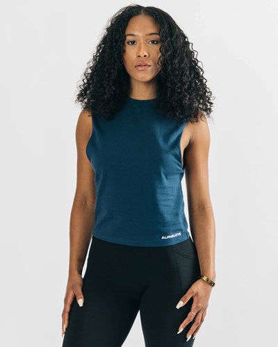 Alphalete Heavy Puuvilla Cutoff Laivastonsininen | 073LJTOGH