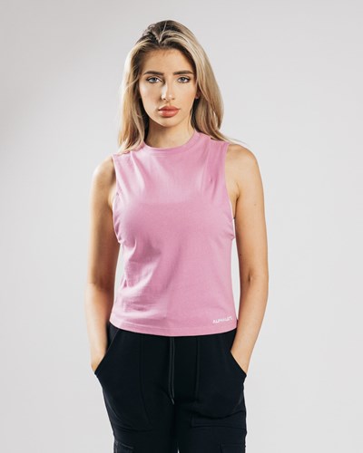 Alphalete Heavy Puuvilla Cutoff Pinkki | 589XKUNIA