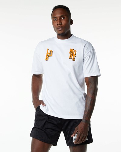 Alphalete Heavyweight Graafinen Tee Valkoinen | 834JYLKGZ