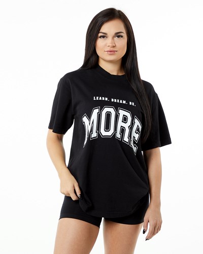 Alphalete Heavyweight Oversized Tee Mustat Valkoinen | 981PHKTZN