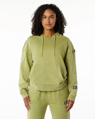 Alphalete Heavyweight Washed Terry Hoodie Vihreä | 083GYMDPV