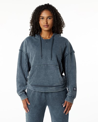 Alphalete Heavyweight Washed Terry Hoodie Sininen | 793BXOPND