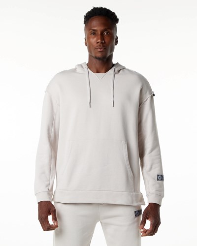 Alphalete Heavyweight Washed Terry Hoodie Moonstone | 853EASJBW