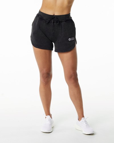 Alphalete Heavyweight Washed Terry Lyhyt Onyx | 042VYTHWU