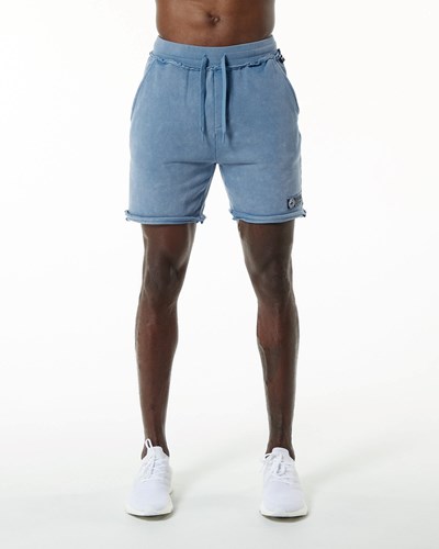 Alphalete Heavyweight Washed Terry Lyhyt Sininen | 739HZTDYK