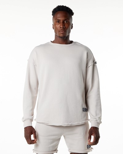 Alphalete Heavyweight Washed Terry Pullover Moonstone | 078YUIWKT