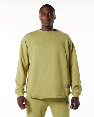 Alphalete Heavyweight Washed Terry Pullover Vihreä | 841DOJXWG
