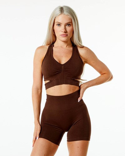Alphalete High-Impact Seamless Sports Bra Ruskea | 140QXOHEV