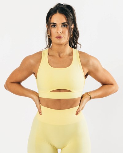 Alphalete High-Impact Seamless Sports Bra Lemonade | 198PNSUZK