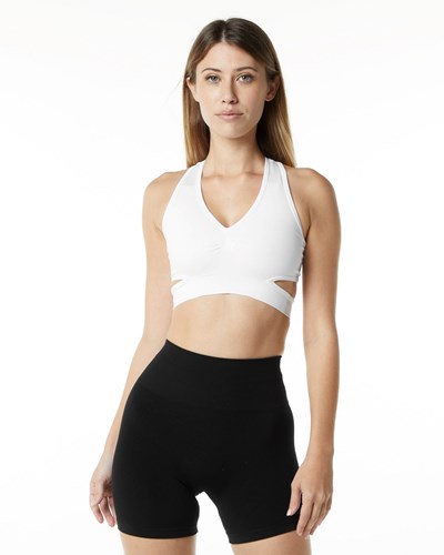 Alphalete High-Impact Seamless Sports Bra Valkoinen | 215OHXSCY