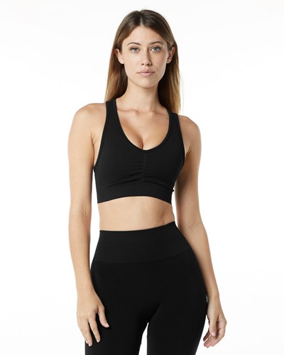 Alphalete High-Impact Seamless Sports Bra Mustat | 403MNDGAO