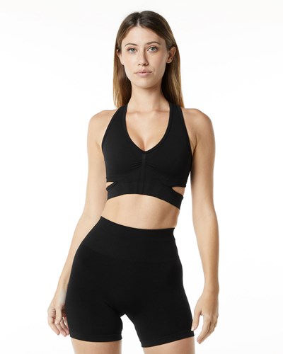 Alphalete High-Impact Seamless Sports Bra Mustat | 631NMPLQV