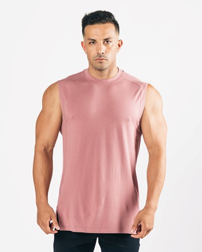Alphalete High-Neck Premium Cutoff Cranberry Ice | 349GSQMHE