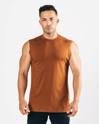 Alphalete High-Neck Premium Cutoff Mahogany | 159CHEROV