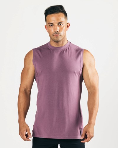 Alphalete High-Neck Premium Cutoff Mustat | 129WOZNDJ