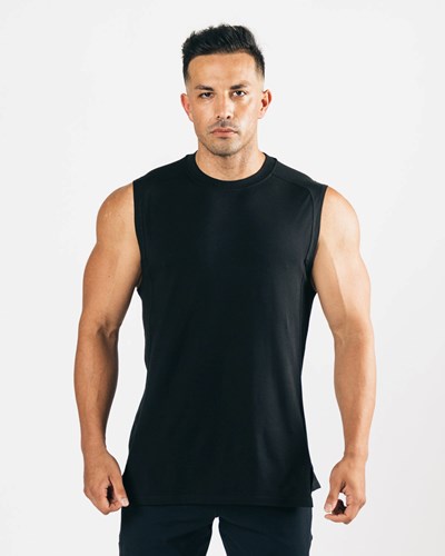 Alphalete High-Neck Premium Cutoff Mustat | 721IRFZVY