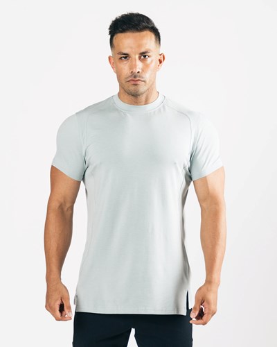 Alphalete High-Neck Premium Lyhyt Sleeve North Shore | 134PTDHGN