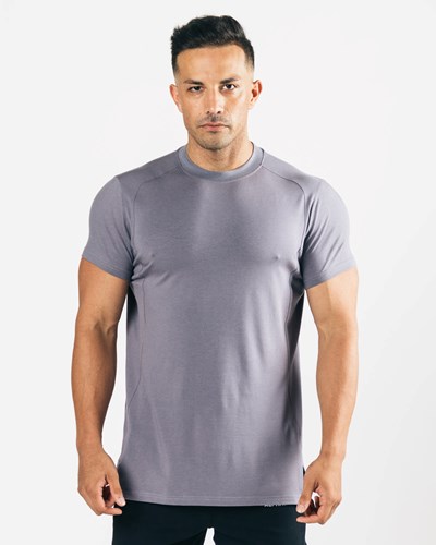 Alphalete High-Neck Premium Lyhyt Sleeve Still Water | 854VZYFHE