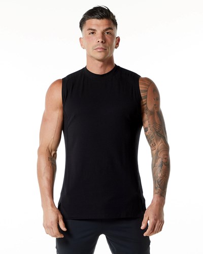 Alphalete High-Neck Premium Tank Mustat | 094ZNJQWB
