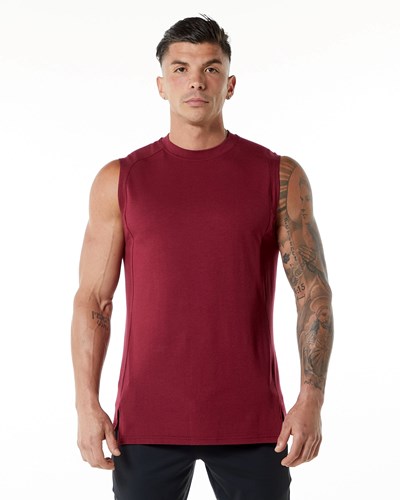 Alphalete High-Neck Premium Tank Punainen | 083PVNILX
