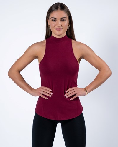 Alphalete High-Neck Premium Tank Punainen | 120EJBKHM