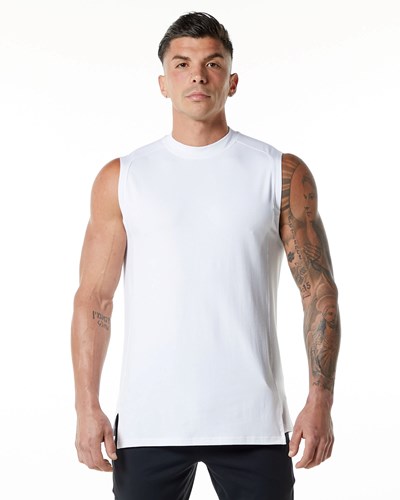 Alphalete High-Neck Premium Tank Valkoinen | 564IZORSH