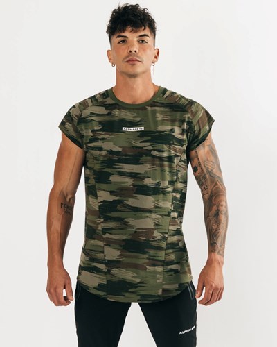Alphalete High Performance Hihattomat Tee Oliivinvihreä Camo | 621CGNVWS