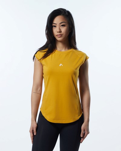 Alphalete High Performance Lyhyt Sleeve Tee Keltainen | 013QVMTCE