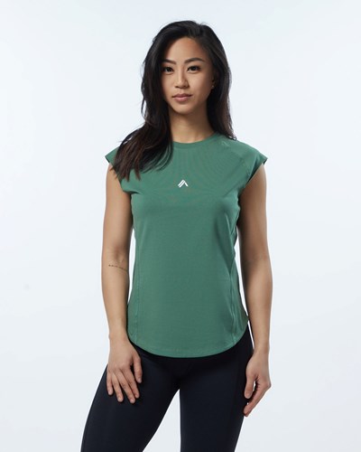 Alphalete High Performance Lyhyt Sleeve Tee Vihreä | 057SWLHTV