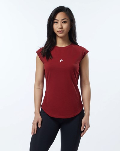 Alphalete High Performance Lyhyt Sleeve Tee Punainen | 682BVNHGX
