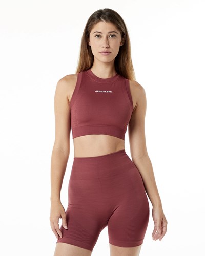 Alphalete High Performance Seamless Crop Bra Gingerbread | 016MUAPXH