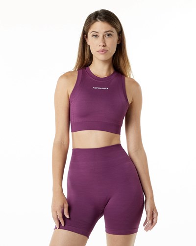 Alphalete High Performance Seamless Crop Bra Grape | 203SMLGWK