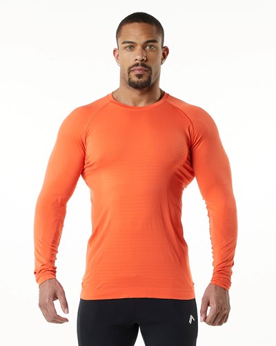 Alphalete High Performance Seamless Long Sleeve Tee Faded Strawberry | 082DTSVJU