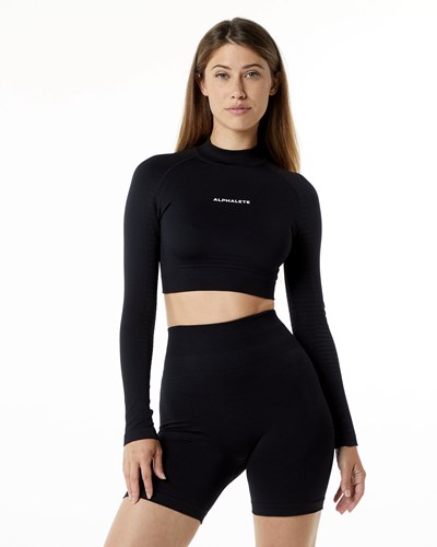 Alphalete High Performance Seamless Long Sleeve Tee Mustat | 465MJIPDZ