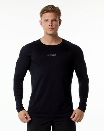 Alphalete High Performance Seamless Long Sleeve Tee Mustat | 710FUTYCJ