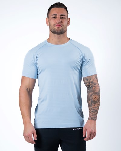 Alphalete High Performance Seamless Lyhyt Sleeve Tee Sininen | 197HSRYGZ