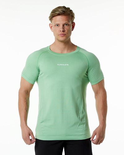 Alphalete High Performance Seamless Lyhyt Sleeve Tee Pistachio | 205TECFXD