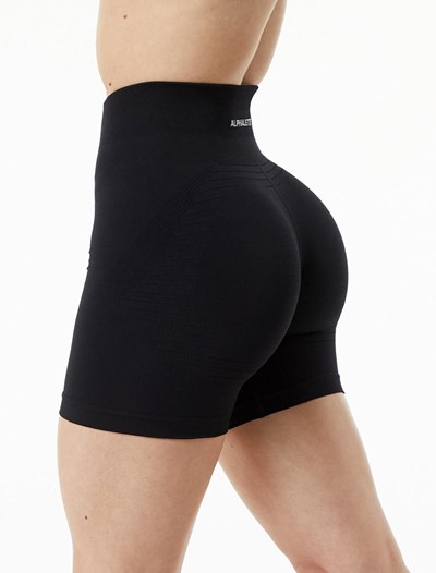 Alphalete High Performance Seamless Lyhyt Mustat | 296LSYPZN
