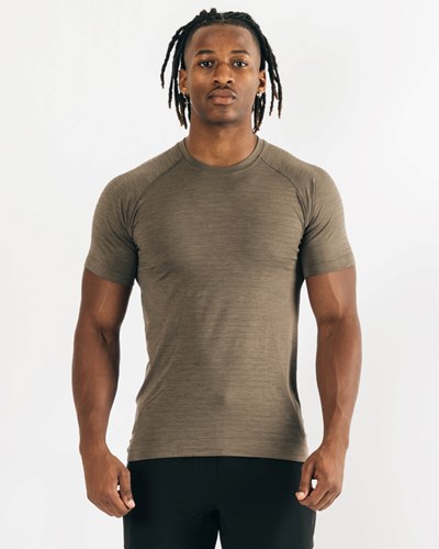 Alphalete High Performance Seamless Lyhyt Sleeve Tee Mocha | 458GEXQVN