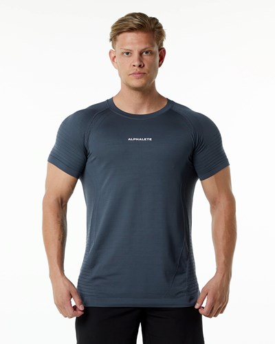 Alphalete High Performance Seamless Lyhyt Sleeve Tee Carbon | 815ZTFCJB