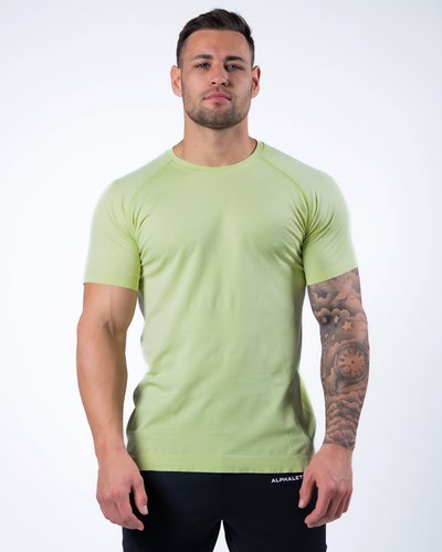 Alphalete High Performance Seamless Lyhyt Sleeve Tee Frozen Spring | 960STRVMU
