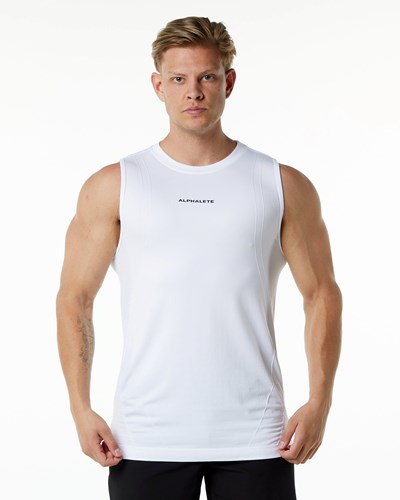 Alphalete High Performance Seamless Tank Valkoinen | 418KMVSNJ