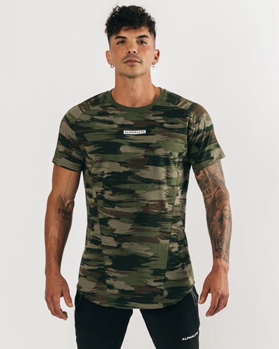 Alphalete High Performance Tee Oliivinvihreä Camo | 973IAFUDL