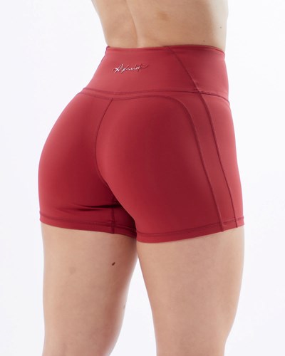 Alphalete High-Waisted Medium Compression 4" Lyhyt Punainen | 712QGXYBA