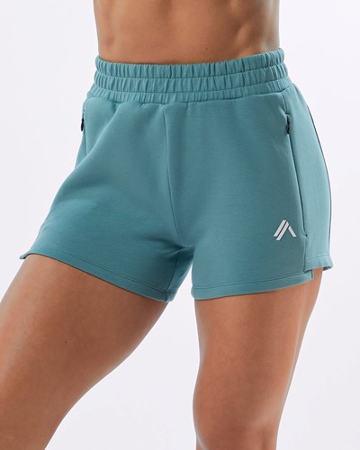 Alphalete Interlock Knit 3.5" Lyhyt Teal | 309PBAVIH