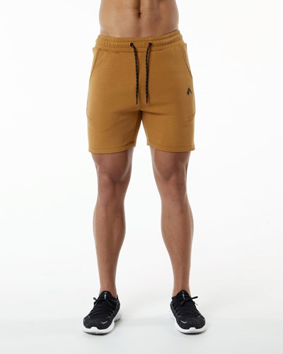 Alphalete Interlock Knit 6" Lyhyt Almond | 415TIWDYS