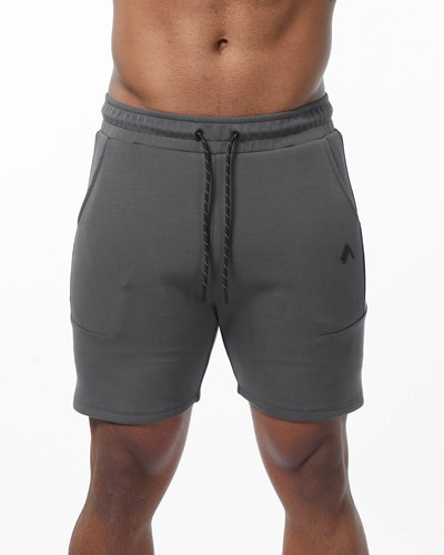 Alphalete Interlock Knit 6" Lyhyt Charcoal | 413YQMUFN