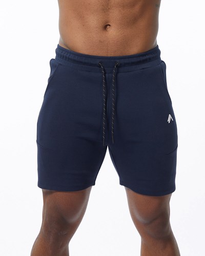 Alphalete Interlock Knit 6" Lyhyt Laivastonsininen | 462VRLZCH