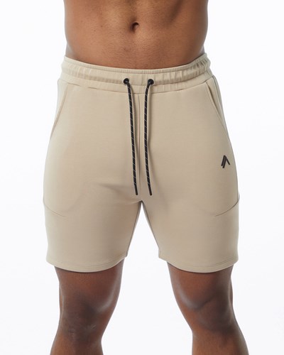 Alphalete Interlock Knit 6" Lyhyt Tan | 634JRAVDK