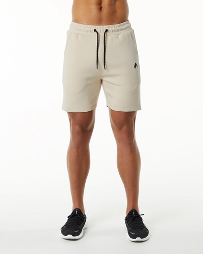 Alphalete Interlock Knit 6" Lyhyt Vanilla | 218JGNIRZ